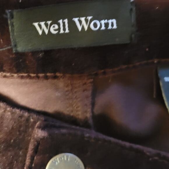 High-Rise Luxe Velvet Tapered Pant Dark Wine Fall Winter Whimsigoth Womens 14/34 - Picture 3 of 6